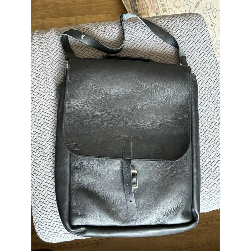 East Side Leather Black Back Pack Converts To Crossbody Hand Made Satchel Purse